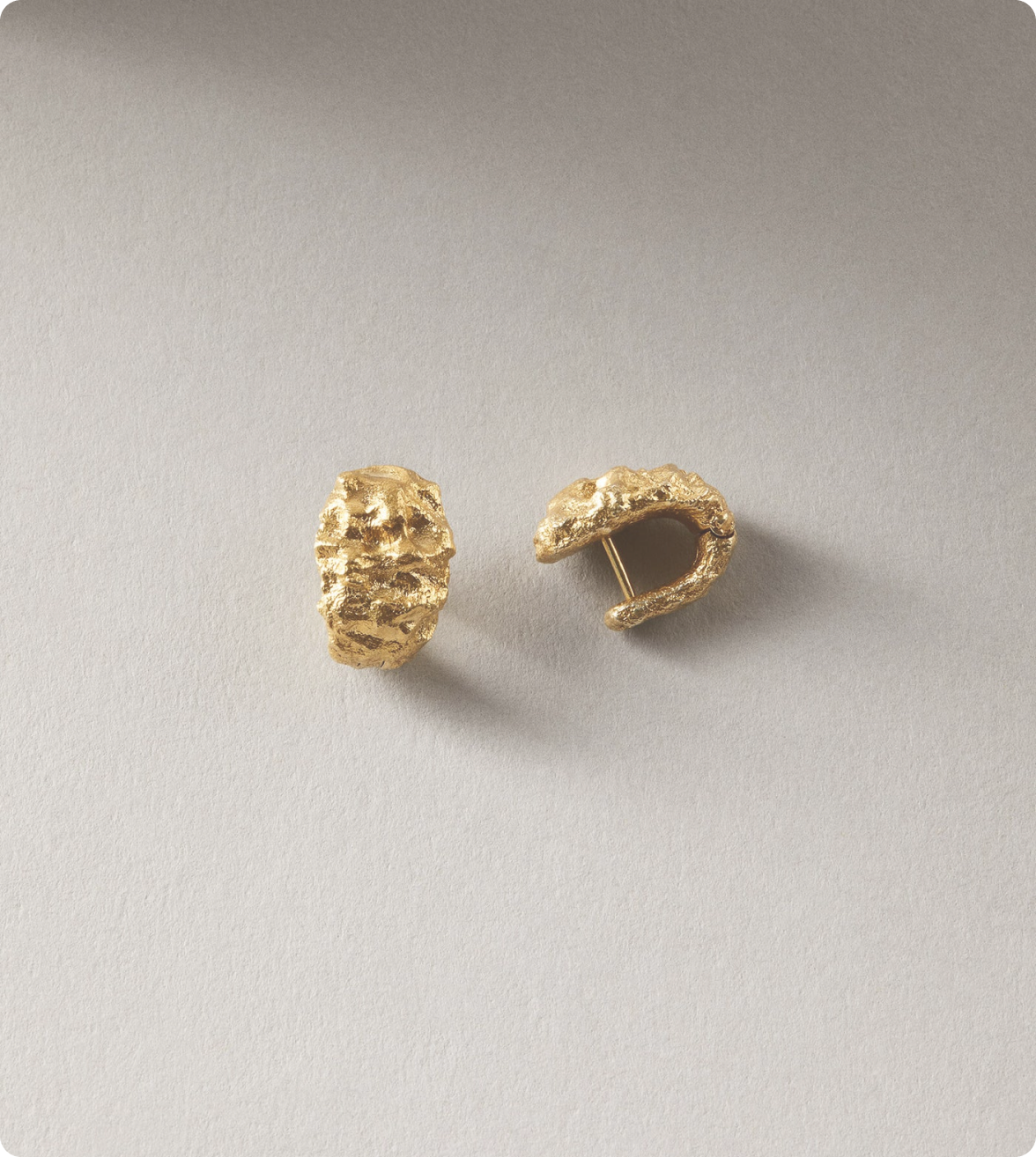 BIG CLAY EARRINGS GOLD